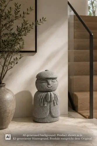 Product image of the product “Standing Monk with Hat, 50 cm Height, Natural Stone ”